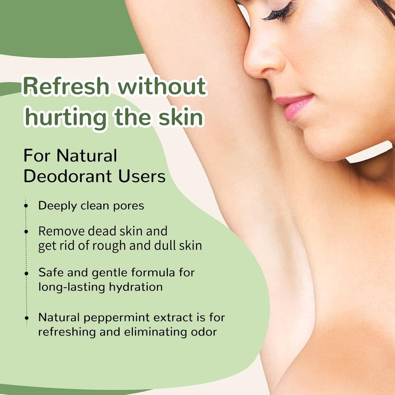 Berlaney Armpit Detox Scrub 8.8 oz with Peppermint, Aloe Vera and Walnut Shell Powder, Underarm Scrub Helps on Removing Odor, Deep Cleanse & Exfoliating, also for Legs, Knee, Feet, Hands Whole Body - Image 5